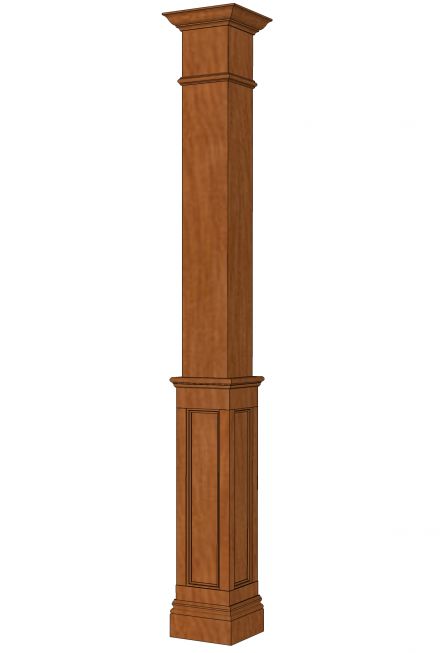 Stain Grade Columns - Square Wood Columns I Elite Trimworks Support Column Ideas, Interior Columns Ideas, Doorway Moulding, Front Porch Pillars, Panel Wainscoting, Fiberglass Columns, Column Ideas, Columns Decor, Column Wraps