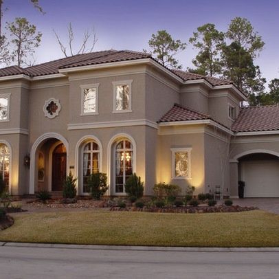 Mediterranean house colors | mediterranean colors for house | Houston Home exterior Design Ideas ... Stucco House Colors, Exterior Stucco, Stucco Paint, Stucco Colors, Mediterranean Exterior, Exterior House Colors Stucco, Trendy House, Best Exterior Paint, Stucco Homes