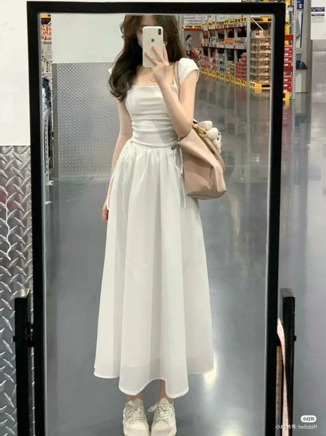 Fairycore Dresses, Looks Party, Korean Fashion Dress, Elegant Dresses For Women, White Dress Summer, Modest Fashion Outfits, Spring Summer Dress, 가을 패션, Casual Style Outfits