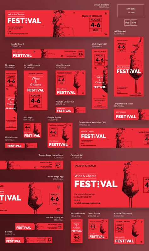 Wine Festival | Modern and Creative Templates Suite on Behance Festival Website Design, Wine Festival Poster, Vertical Banner Design, Nametag Design, Festival Website, Cheese Festival, Google Banner, Festival Banner, Ideas For Design