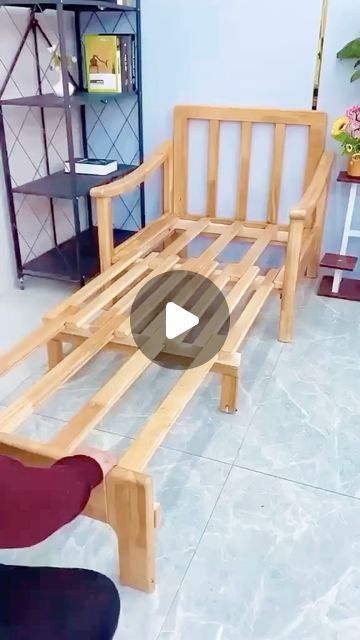 Eco Woodworks Guide on Instagram: "Chair by Day, Bed by Night! 🪑🌙 Check out this wooden chair with a twist - slide and stretch it out, and voila, it becomes a comfy bed! Ideal for small spaces or when you need an extra sleeping spot. Discover how to make multifunctional furniture like this by clicking the link in our bio for a FREE 440-page woodworking guide. Dm for Credit or Removal Request (no copyright infringements intended) #woodworking #multifunctionalfurniture #diychair #space-saving #diyfurniture" Wooden Chair Plans, Diy Space Saving, Beds For Small Spaces, Fold Out Beds, Chair Design Wooden, Transforming Furniture, Simple Woodworking Plans, Diy Outdoor Furniture Plans, Bed With Slide