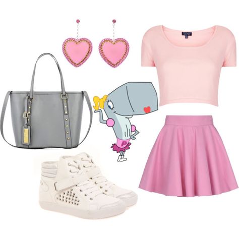 We're feeling pretty in pink with this outfit inspired by Pearl, our favorite whale in Bikini Bottom. Pearl Spongebob, Spongebob Squarepants Characters, Spongebob Outfit, Spongebob Costume, Sweet 16 Outfits, Spirit Week Outfits, Middle School Outfits, Vans Outfit, Character Inspired Outfits