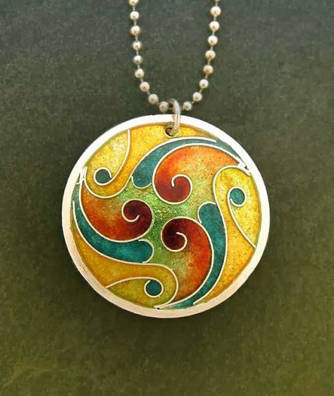 Could this inspire a round quilt? contemporary cloisonne jewelry - Google Search Cloissone Jewelry, Round Quilt, Quilt Contemporary, Enameling Jewelry, Cloisonne Enamel Jewelry, Cloisonne Jewelry, Hand Painted Jewelry, Enamel Necklaces, Long Beaded Necklace