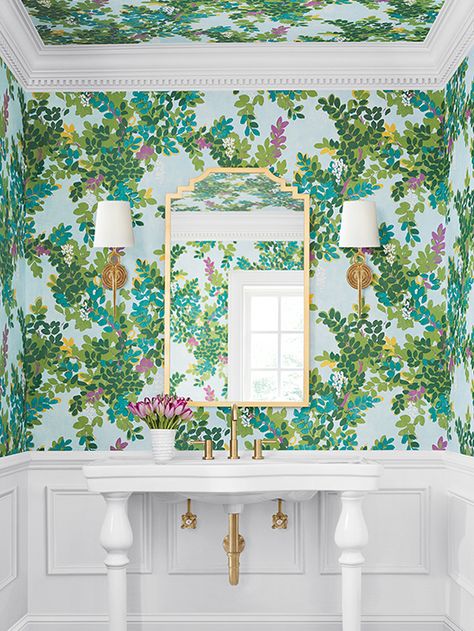 Central Park Wallpaper, Large Print Wallpaper, Park Wallpaper, Mystic Garden, Thibaut Wallpaper, H Design, Unique Wallpaper, Bathroom Wallpaper, Leaf Wallpaper