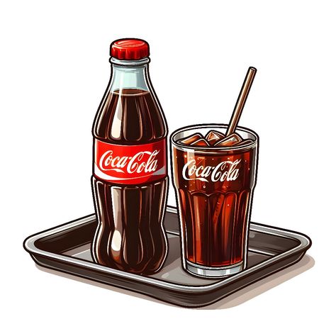 Coke Cartoon, Drinks Cartoon, Drink Cartoon, Makanan Cepat Saji, Pizza Art, Sticker Design Inspiration, Food Cartoon, Food Clipart, Happy Birthday Frame