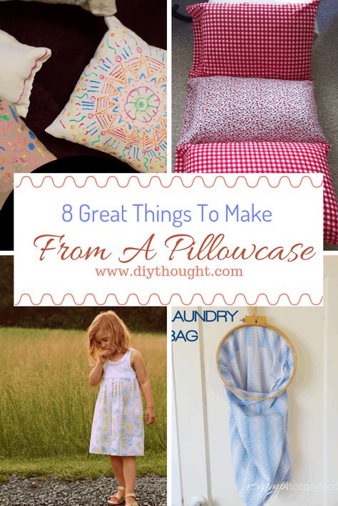 8 Great Things To Make From A Pillowcase - diy Thought Recycled Pillows, Pillow Case Crafts, Pioneer Living, School Holiday Activities, Diy Hobbies, Pillow Cases Diy, Old Pillows, Mattress On Floor, Blue Green Gold