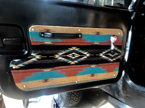 Truck Headliner Ideas Western, K5 Blazer Interior Ideas, Pimped Out Trucks, Truck Decorations Interior Western, Interior Truck Ideas, Western Truck Interior Ideas, Western Truck Interior, Jeep Interior Ideas, Truck Interior Ideas