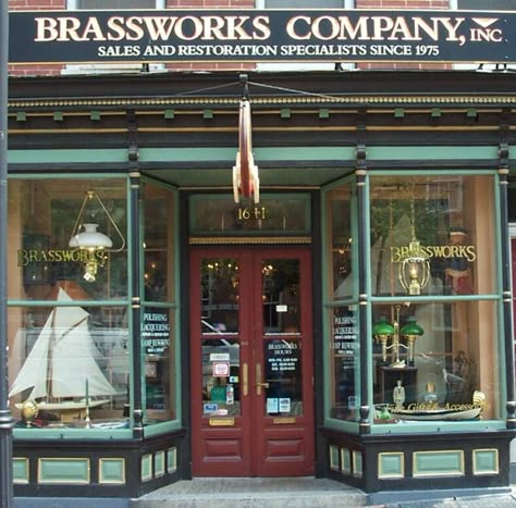 Old Fashioned Shop Fronts, Antique Store Exterior, Vintage Store Fronts, Old Storefront Design, Antique Shop Interior, Classic Store Facade, Historic Storefronts, Storefront Windows, Store Exterior