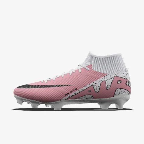 Nike Mercurial Superfly 9 Academy By You Custom Firm-Ground Football Boot. Nike UK Football Shoes Nike, Football Boots Nike, Girls Soccer Shoes, White Football Boots, Soccer Things, Nike Soccer Shoes, Nike Football Boots, Pink Football, Girls Football Boots