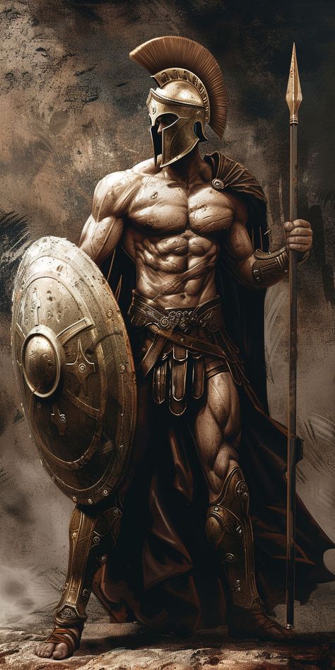 Barbarian Character Design Male, Sparta Warrior, Greek Soldier, Rules For Life, Spartan Tattoo, Roman Warriors, Native American Images, Greek Warrior, Spartan Warrior