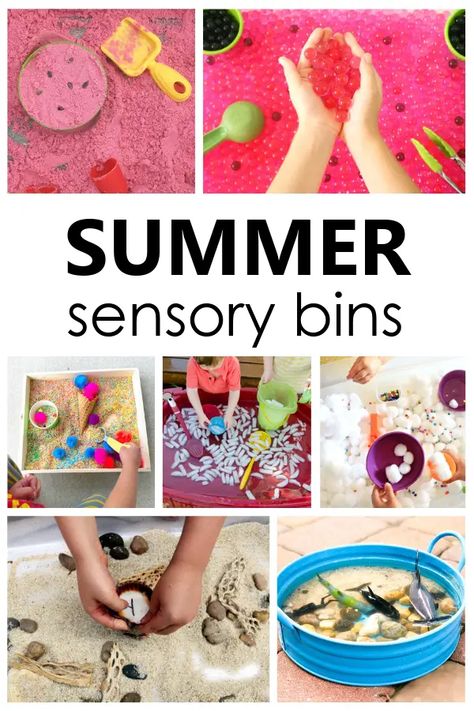 Summer Sensory Bins, Sensory Bins For Preschool, Summer Sensory Play, Summer Sensory Bin, Summer Sensory, Sensory Play Activities, Kids Sensory Activities, Summer Activities For Toddlers, Sensory Activities For Preschoolers