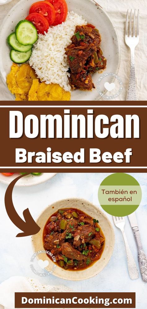 Dominican Stewed Beef, Dominican Beef Recipes, Bistec Guisado Dominicano, Dominican Carne Guisada, Spanish Stewed Beef, Carne Guisada Dominicana, Carribean Beef Stew, Bistec Dominicano, Dominican Lasagna Recipe