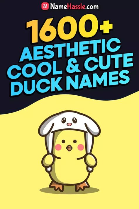 1600+ Unique Cool & Cute Duck Names (Generator) 3 Duck Names Ideas, Funny Duck Names, Stuffed Animal Names, Names Generator, Cool Duck, Duck Stuffed Animal, Runner Ducks, Pet Ducks, Duck House