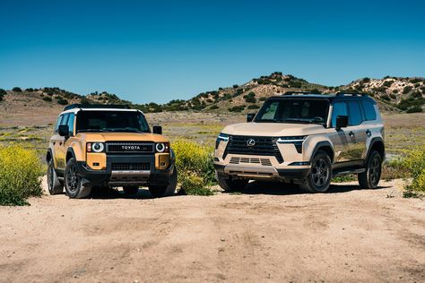 2024 Toyota Land Cruiser vs. 2024 Lexus GX 550: Off-Road Tested 2024 Toyota Land Cruiser, 2024 Land Cruiser, Toyota Land Cruiser 2024, Lexus Gx550, New Toyota Land Cruiser, Saturn Sky, Lexus Gx, All Terrain Tyres, Rear Differential