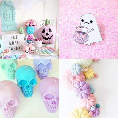 Pastel Halloween Palette, Pastel Halloween Centerpieces, Pastel Halloween 1st Birthday, Pastel Witch Decor, Pastel Halloween Aesthetic, Colorful Halloween Decor, Halloween Decor Living Room, Pastel Skeleton, Iridescent Halloween