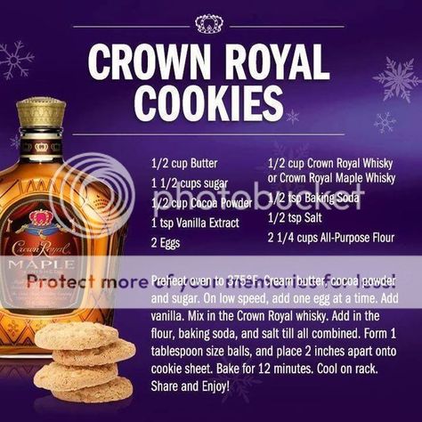 Crown Royal Cookies Royal Cookies Recipe, Crown Royal Cookies, Crown Royal Recipes, Whiskey Cookies, Crown Royal Drinks, Royal Cookies, Crown Cookies, Cookie Maker, Coffee With Alcohol