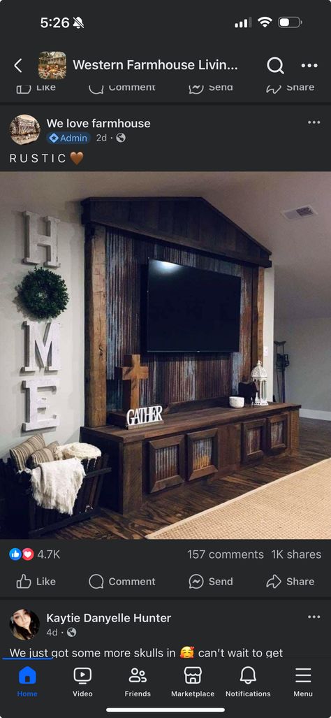 Single Wide Interior Ideas, Diy Double Wide Remodel, Single Wide Interior Design, Trailer Living Room Ideas Single Wide Small Spaces, Western Tv Wall, Old Single Wide Trailer Remodel, Mobile Home Decorating Living Room, Trailer Living Room Ideas Single Wide, Trailer House Living Room Ideas