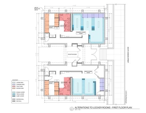 Small Locker Room, Locker Room Design, Pool Changing Rooms, Elementary School Architecture, Gymnasium Architecture, Gym Plans, Gym Showers, Locker Designs, Gym Plan