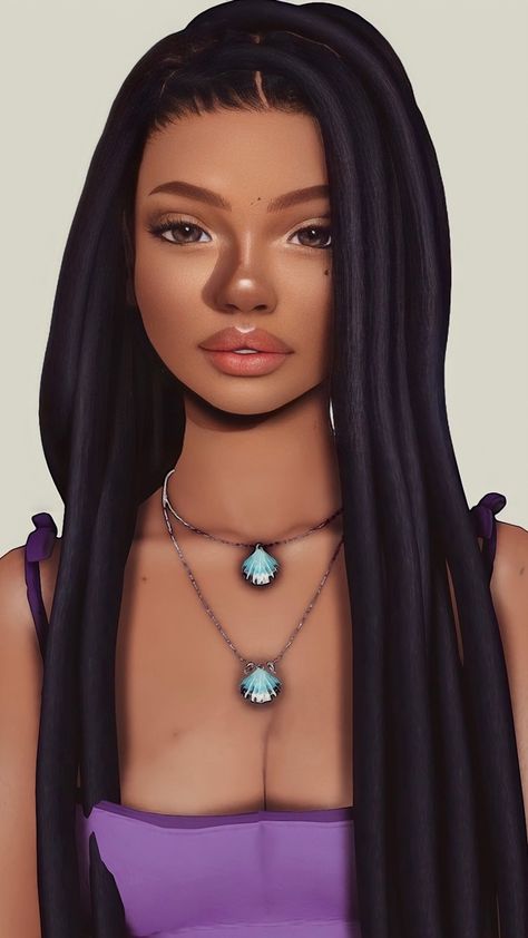 Halle sim download | Patreon Sims 4 Hair Overlay, Halle Bailey Hair, Free Sims, Halle Bailey, Sims 4 Characters, Halle, Sims Cc, Sims 4, Skin