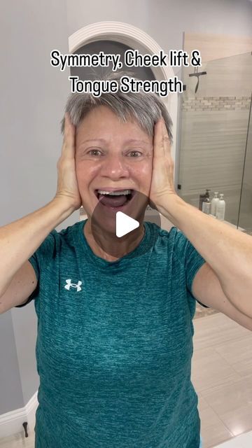 Nicholle Roberson - FACEit on Instagram: "It’s important to have symmetry in the strength of the muscles of the face. This exercise helps to strengthen the cheeks and the tongue in a manner that is symmetrical at the same time it is working the mouth area.

#cheeklift #tongue #lips #FACEit #FACEitjax #nikkisquicktips #faceyoga #esthetician #fasciastretching #jacksonvilleflorida #neptunebeach #holistichealthcoach #fasciarelease #facelift #manuallymphaticdrainage" Face Symmetry Exercise, Face Symmetry, Fascia Stretching, Yoga Face, Cheek Lift, Muscles Of The Face, Holistic Health Coach, Facial Exercises, Face Yoga