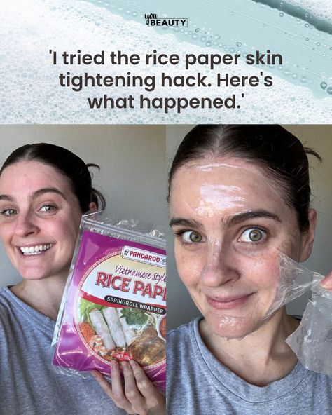 "The immediate results? Unexpected," writes @erin.docherty. Does the rice paper mask hack actually work? Mamamia's beauty editor put it to the test to find out. Click the link in our bio to read her honest review.⁠ ⁠ #skin #skincare #ricepapermask Paper Mask, Skin Skincare, Spring Rolls, Skin Tightening, Rice Paper, To Read, How To Find Out, Rice, Mask