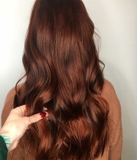 Orchard Red Hair Color, Lived In Red Balayage, Dark Amber Brown Hair, Dark Chocolate Copper Hair, Red Chocolate Hair Color Reddish Brown Dark Auburn, Hair Color For Dark Brown Eyes, Warm Auburn Hair Color, Subtle Red Hair, Ginger Highlights In Brown Hair