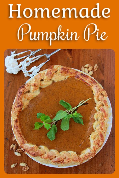 Bake a luscious Homemade Pumpkin Pie this fall! Made with fresh pumpkin, aromatic spices, and a buttery crust. Perfect for Thanksgiving. || cookingwithruthie.com #PumpkinPie #FallBaking #HolidayDessert #PumpkinSpice Fresh Pumpkin Pie, Ugly Food, Apple Pie Bites, Delicious Sweets, Fresh Pumpkin, Homemade Pumpkin Pie, Pumpkin Pie Recipe, Baking 101, Grandma's Kitchen