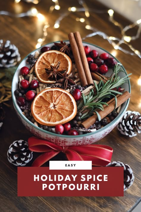 Fill your home with the warm, festive scents of the season! Try this easy holiday spice potpourri recipe using natural ingredients like citrus, cinnamon, and herbs. Cinnamon Stick Potpourri Stove, How To Make Poupori, Pot Pourri Recipes Christmas, Stove Pot Potpourri, Simmering Christmas Potpourri Recipes, Diy Christmas Simmering Potpourri, Dried Christmas Potpourri Recipe, Simmering Potpourri Recipes Christmas, Diy Potpourri Dried