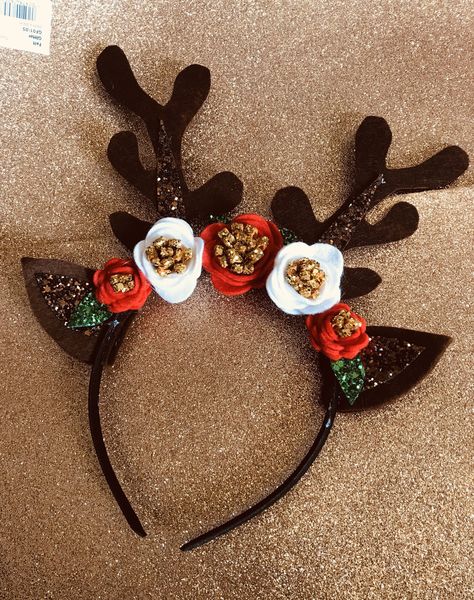 Diy Antlers, Christmas Crown, Reindeer Ears, Hair Accessories Crown, Ugly Christmas Jumpers, Reindeer Costume, Rainbow Wreath, Sparkly Accessories, Antler Headband