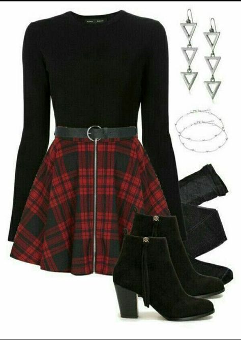 Tween Outfits, Teenager Outfits, Really Cute Outfits, Plaid Skirt, Girls Fashion Clothes, Teenage Fashion Outfits, Edgy Outfits, Swag Outfits, Teen Fashion Outfits