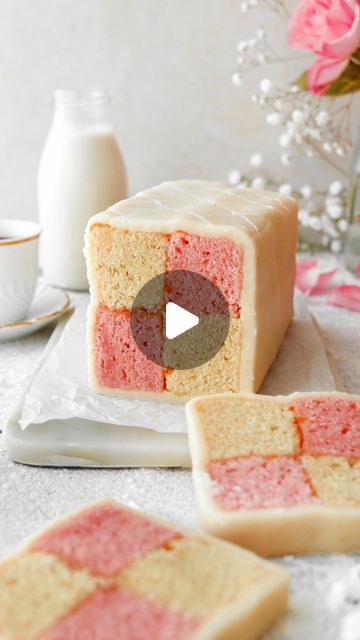 Holly Jade on Instagram: "Vegan Battenberg Cake🩷 YAY or NAY?? Who wants a slice?? Follow @thelittleblogofvegan for the best vegan recipes!!! 

The BEST Battenberg recipe you’ll EVER make (made without dairy, no eggs, unbelievably VEGAN.. perfect with a cup of tea / coffee ☕️ It tastes EXACTLY like the classic! A light & fluffy almond cake, apricot jam & vegan marzipan! 

🩷 COMMENT ‘Battenberg Cake’ and I’ll DM you the recipe link! Or just visit my site!! 

• Get the FULL RECIPE on my website: thelittleblogofvegan.com 
Type ‘Battenberg cake’ in the search bar of my site!! 

#battenbergcake #cake #easterbaking" Battenberg Cake, Easter Baking, Pink Foods, Apricot Jam, Dairy Free Milk, Best Vegan Recipes, Pink Cake, Almond Cakes, Baking Flour