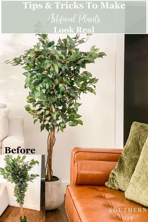 How To Make Artificial Plants Look Real & Where To Find ThemMake your artificial plants & flowers look real with these easy tips, plus all my favorite budget savvy faux plants Fake House Plants, Faux Plants Decor, Wall Plant Holder, Diy Spray Paint, Apartment Dining Room, Paint Color Schemes, Faux Succulents, Plants Flowers, Fake Plants