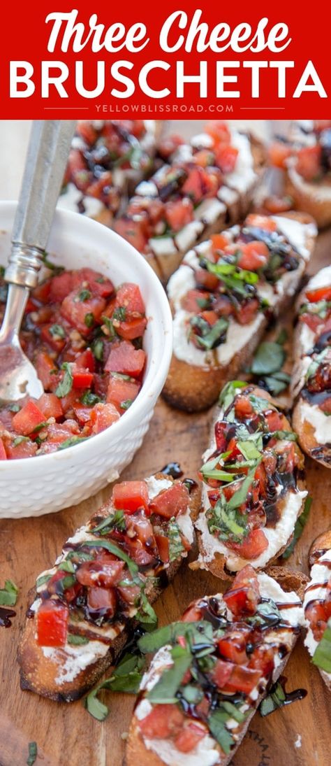 Creamy Three Cheese Bruschetta