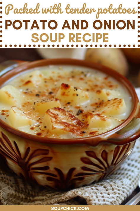 Potato And Onion Soup Recipe Potato Onion Soup Recipe, Potato And Onion Soup Recipes, Homemade Lipton Onion Soup Mix Recipes, Rustic Potato Soup, Potato And Onion Soup, Cream Of Onion Soup Recipes, Onion Potato Soup, Potato Onion Soup, Clear Onion Soup