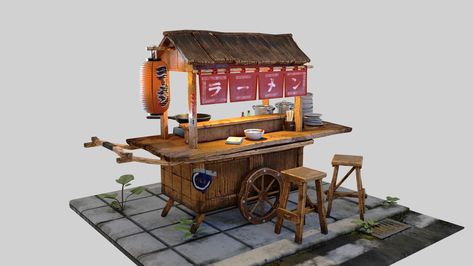 Ramen Cart, Outdoor Booth, Street Food Cart, Japanese Food Packaging, Gerobak Dorong, Food Stall Design, Japanese Bar, Menue Design, Japanese Street Food