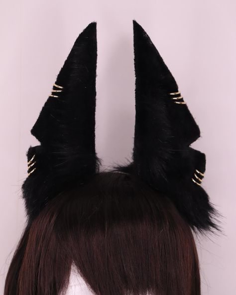 Anubis themed Ears #catears #nekoears #neko #kawaii #cosplayears #cosplay #realisticcatears #anubisears Oc Lore, Cat Cosplay, Egyptian Cat, Cosplay Diy, June 21, Bunny Ear, Cat Ears, A Cat, Art Ideas