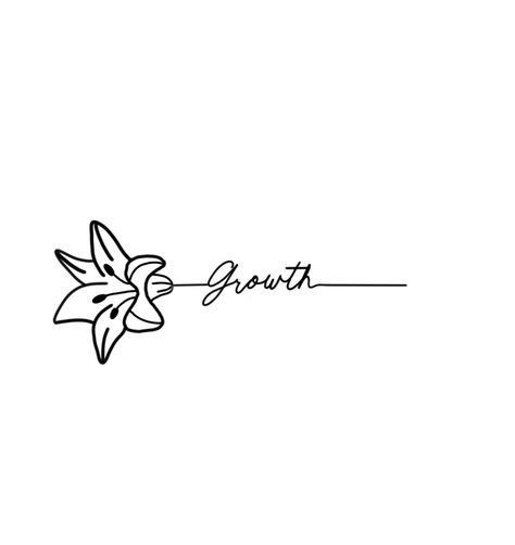 Flower tattoo / dainty tattoo / flower lily tattoo / word tattoo / growth tattoo / meaningful tattoo / trendy tattoo Flower Lily Tattoo, Tattoo Written, Growth Tattoo, Tattoo Dainty, Bloom Tattoo, Tattoo Meaningful, Dainty Tattoo, Word Tattoo, Meaningful Tattoo