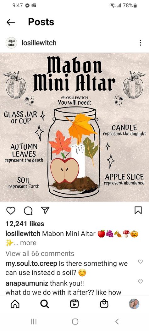 Mini Mabon Altar, Mabon Altar In A Jar, Mabon Mini Altar, Mabon Magic, Witchy Holidays, Mini Alter, Blessing Jar, Witchy Items, Pagan Lifestyle