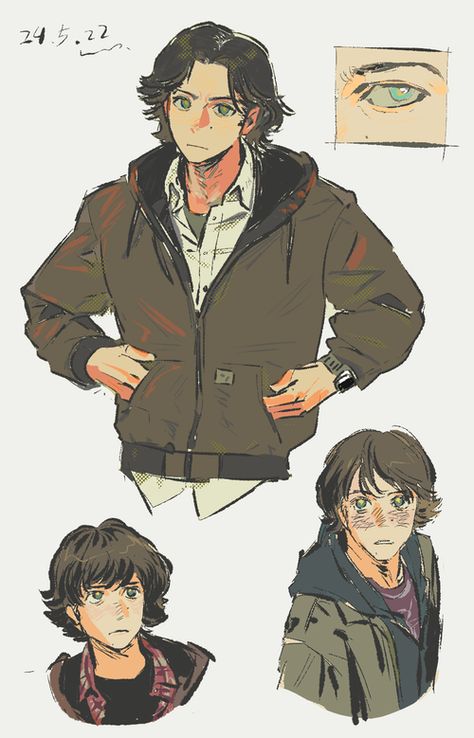 Worker Character Design, Dean Winchester Drawing, Supernatural Outfit Ideas, Drawing Ideas Male, Sam Winchester Outfit, Sam Winchester Fanart, Dean Winchester Fanart, Different Artstyle, Supernatural Inspired Outfits