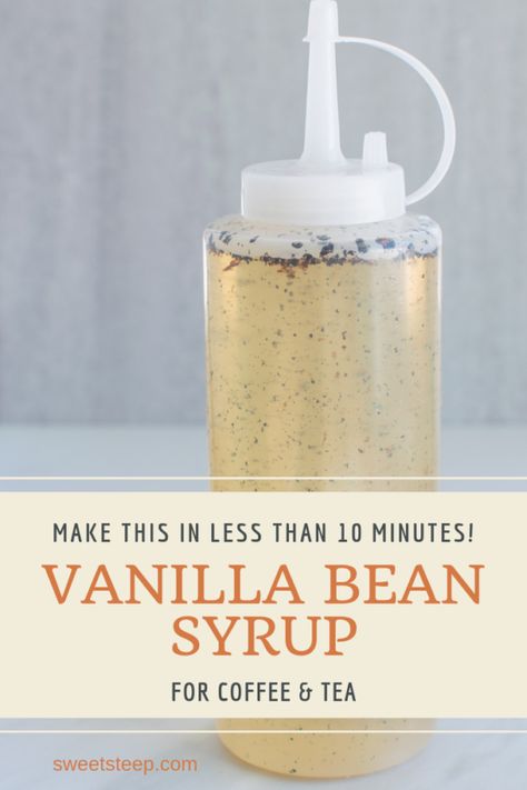 Starbucks Vanilla Syrup Recipe, Starbucks Vanilla Syrup, Vanilla Syrup Recipe, Vanilla Bean Syrup, Vanilla Simple Syrup, Vanilla Syrup For Coffee, Syrup For Coffee, Homemade Coffee Syrup, Starbucks Vanilla