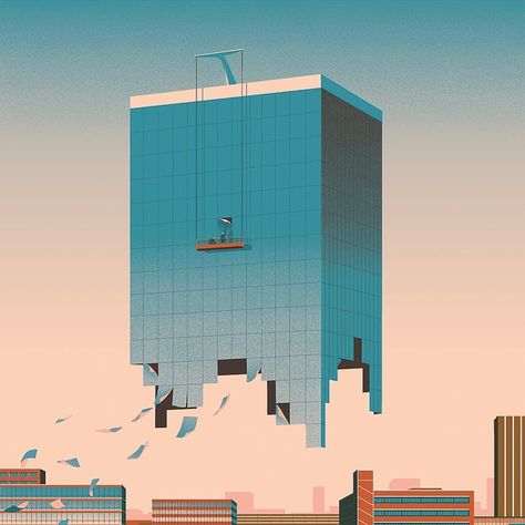 Sébastien Plassard on Instagram: “#papers #building #illustration #designfeed #sebastienplassard” Building Illustration, City Illustration, Landscape Illustration, Editorial Illustration, City Art, Motion Design, Graphic Design Inspiration, Illustrations Posters, Graphic Illustration