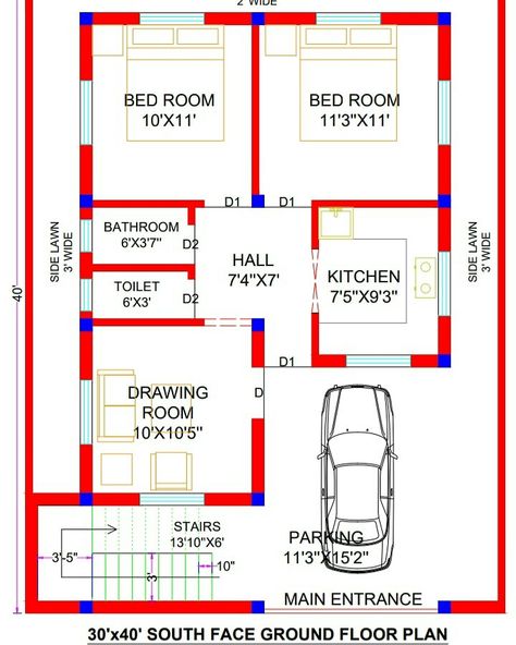 30x40 house Plan | 30x40 House Plan South Facing | 1200 sq ft House Plans India | 30x40 House Design #30x40HousePlan #30x40HouseDesign #1200sqftHouse #30x40HousePlanSouthFacing #30x40HouseMap #30x40HomePlan #1200SqFtHousePlan #CivilHouseDesign #HouseDesign https://youtu.be/Pys6IwNToAY South Faced House Plans, 30x40 South Facing House Plans, 1200 Sq Ft House Design, 32x40 House Plans, 30 40 South Facing House Plan, 30x40 House Plans South Facing, 26x40 House Plans, South Face House Plan Vastu, 30 40 House Plans India