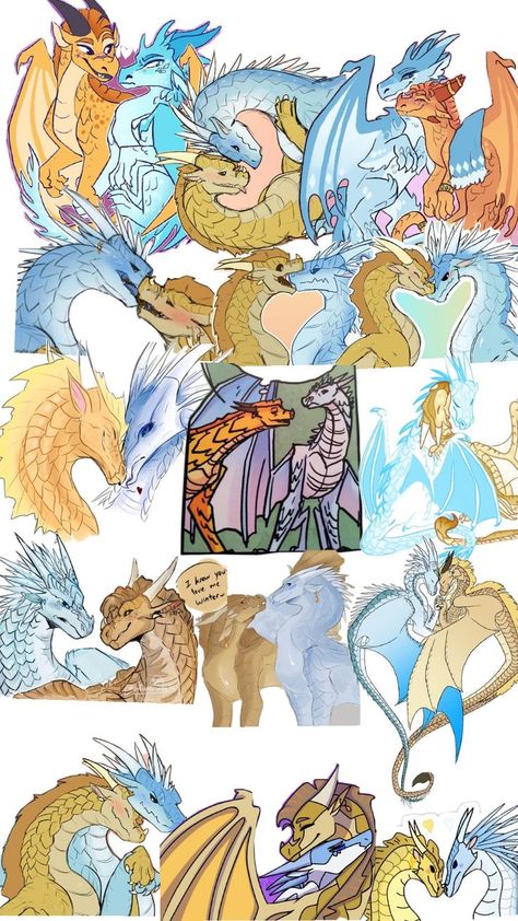 omg qibli and winter are gay together😱some foto's are leting se ther gay together Qibli X Winter, Wings Of Fire