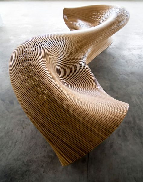 Matthias Pliessnig Steam Bending Wood, Cnc Furniture Plans, Organic Furniture, Cnc Furniture, Wood Furniture Design, Parametric Design, Wooden Bench, Cheap Decor, Furniture Inspiration