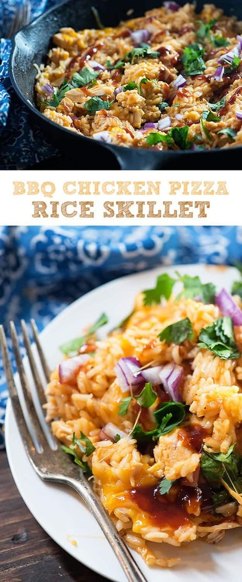 Pizza Rice, 600lb Life, Chicken Rice Skillet, Barbecue Chicken Pizza, Buns In My Oven, Salty Food, Rice Skillet, Bruschetta Ingredients, Top Chicken Recipes