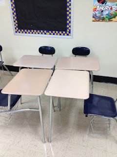 DESK and TESTING IDEA~  Set up the desks like this, then check the post to see a clever solution for cheat-free testing without having to rearrange the room.  Clever! Classroom Desk Arrangement, Diy Cubby, Classroom Seating Arrangements, Desk Arrangement, Desk Arrangements, Classroom Arrangement, Cubby Shelves, Classroom Desk, Classroom Seating