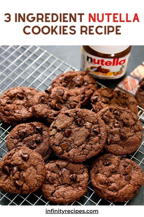 These homemade Nutella cookies are so awesome and super easy to make with just 3 ingredients! If you love Nutella and you love cookies and brownies, give this recipe a try. Ingrédients Produits frais • 1 Egg, large Condiments • 1 cup Nutella Aides culinaires et épices • 1 cup All-purpose flour 3 Ingredient Nutella Cookies, Nutella Cookies 3 Ingredients, Cookies 3 Ingredients, Nutella Cookies Recipe, Cookies And Brownies, Love Cookies, Homemade Nutella, Nutella Cookies, Cookie Ball