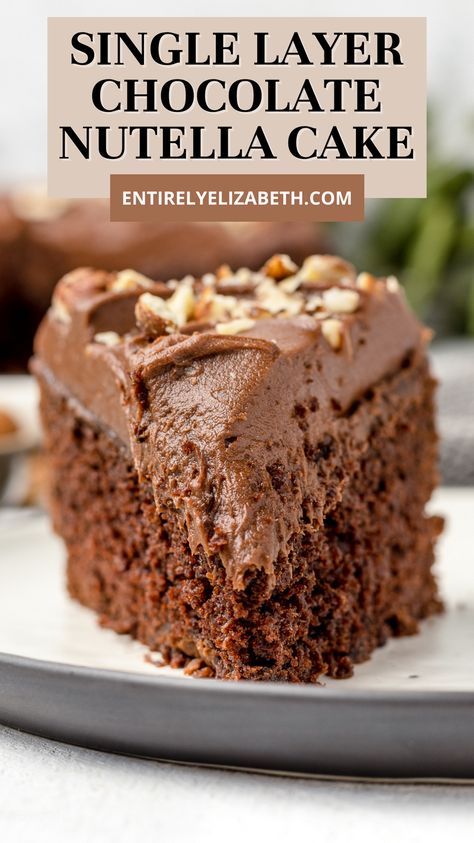 Chocolate Cake With Nuts Recipe, Nutella Cake Recipes, Nutella Deserts, Hazelnut Cake Recipe, Chocolate Nutella Cake, Nutella Recipes Cake, Chocolate Snack Cake, Snacking Cake, Chocolate Loaf Cake