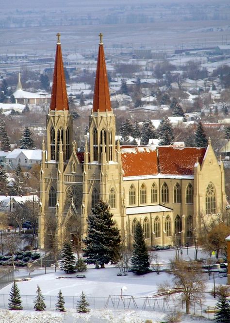 Helena Montana, Montana Vacation, Montana Travel, Montana Homes, Cathedral Basilica, Big Sky Country, Cathedral Church, Church Architecture, Church Building