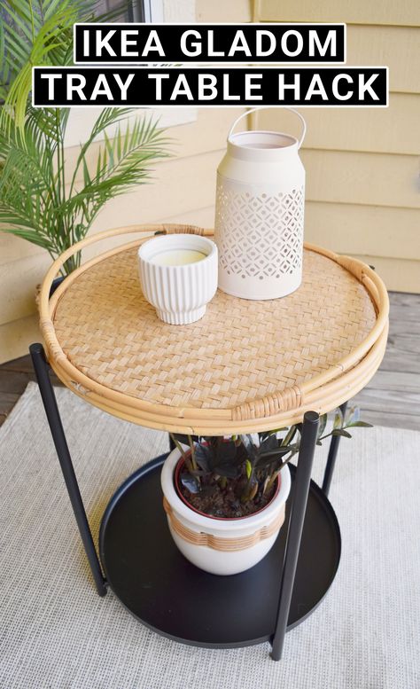 Patio Hacks, Gladom Ikea, Ikea Patio, Ikea Rug, Rattan Tray, Modern Room Decor, Wood Wall Art Diy, Ikea Furniture Hacks, Diy Ikea Hacks